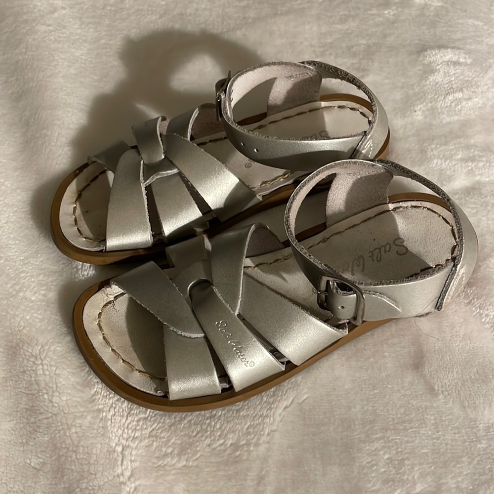 Silver saltwater sandals